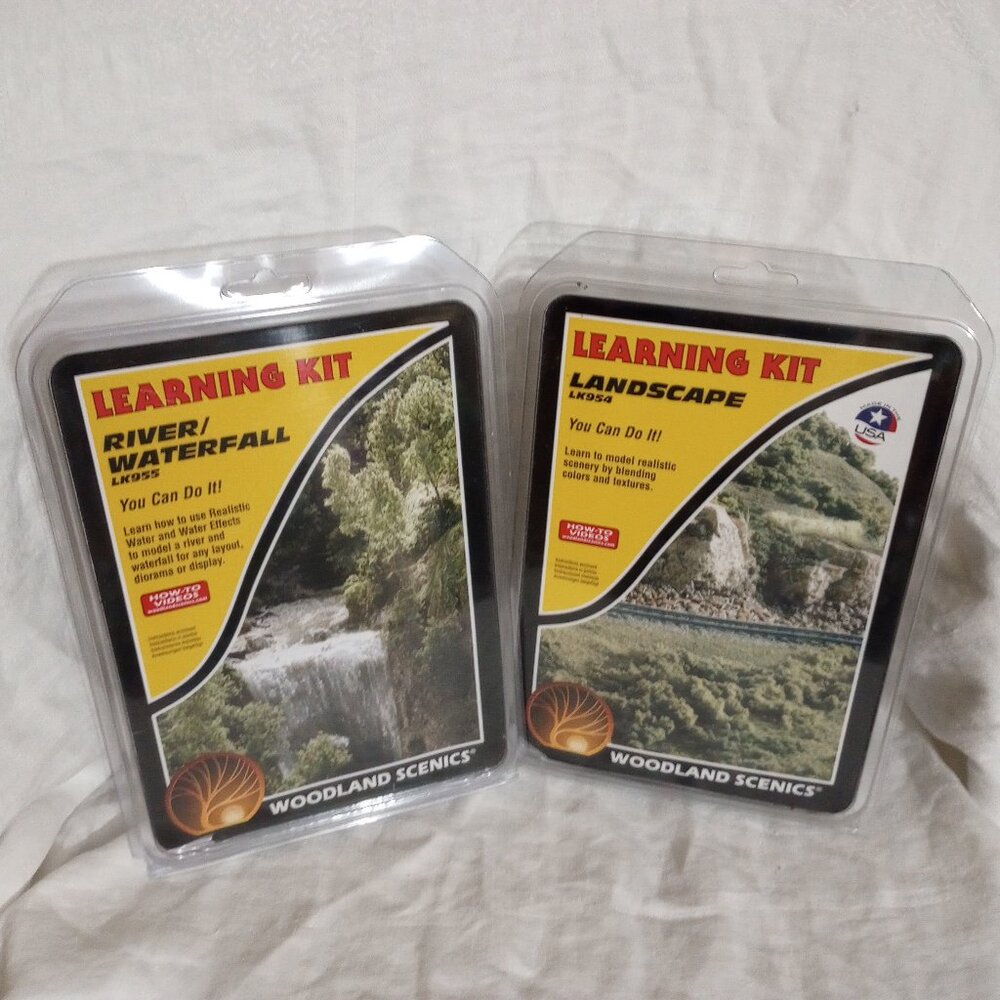 2 Woodland Scenics Learning Kits: River/Waterfall LK955 and Landscape LK954